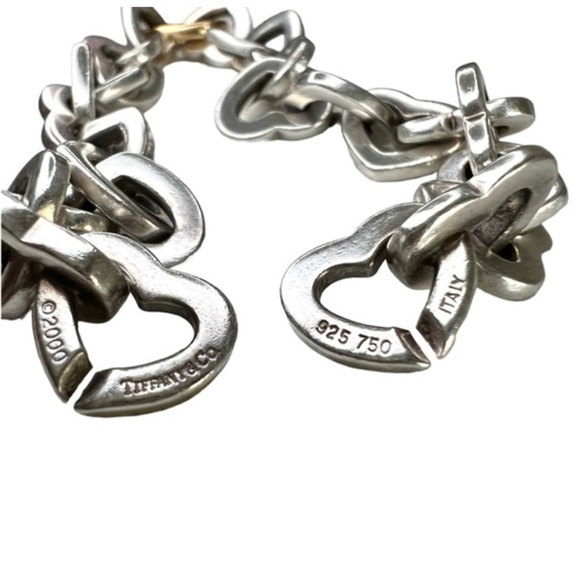 Tiffany & Co. 2000 Retired Vintage Interlocking Hearts 925 Silver Bracelet - Picture 9 of 9